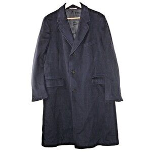 Joshua Trent Mongolian Cashmere Vtg 90s Men's XL Black Long Dress Coat *READ